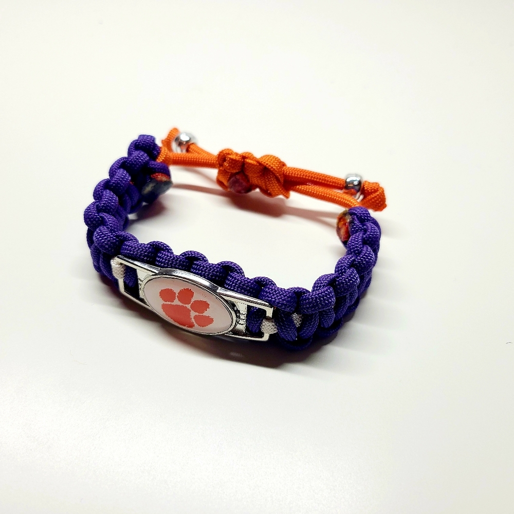 Clemson Tigers Adjustable Charm Bracelet Wristband - Picture 3 of 5